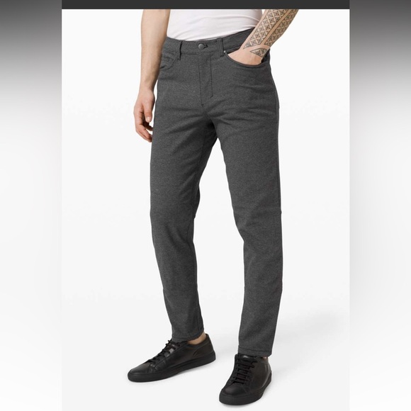 Lululemon Men’s ABC Pant Slim Tech Canvas Heathered Black 28 - Picture 2 of 9